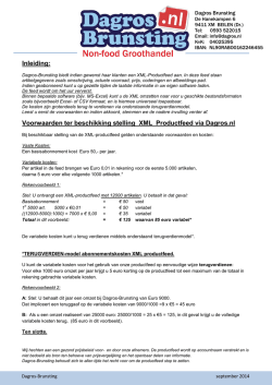 Inleiding: Voorwaarden ter beschikking stelling XML Productfeed via