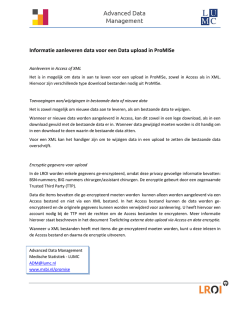 Informatie aanleveren data voor een Data upload in ProMISe