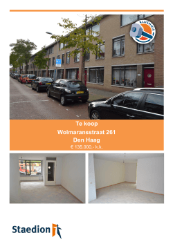 Te koop Wolmaransstraat 261 Den Haag