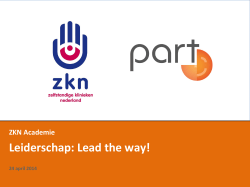 Presentatie ZKN Academie Workshop Leiderschap: Lead the way!