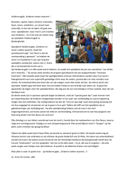 Heidevreugde&hellip;kinderen weten waarom