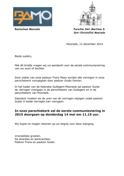In onze parochiekerk zal de eerste