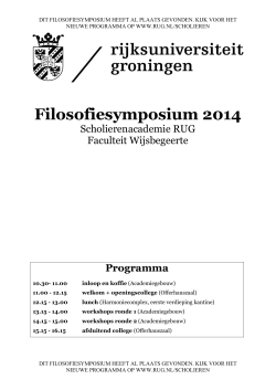programma van de vorige keer - Rijksuniversiteit Groningen