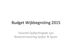 Budget WijkActiePlan (WAP) 2014-2015
