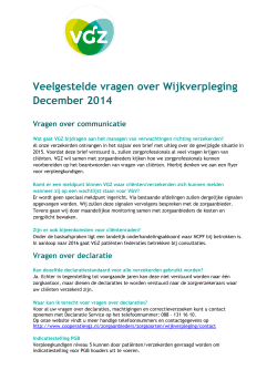 FAQ Wijkverpleging december 2014