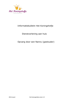 Informatiebulletin Het Koningshofje Dienstverlening aan huis