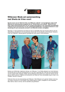 Witteveen Mode zet samenwerking met Sheila de Vries voort