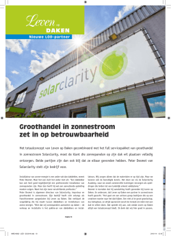 Groothandel in zonnestroom zet in op