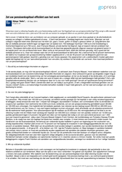 Zet uw pensioenkapitaal efficiënt aan het werk