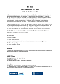 Info De Zee - Postuniversitair Centrum KU Leuven Kulak