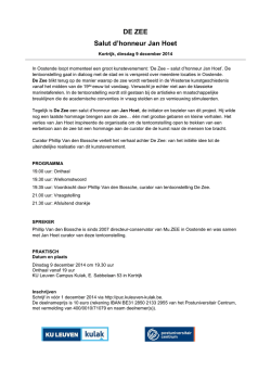 Info De Zee - Postuniversitair Centrum KU Leuven Kulak