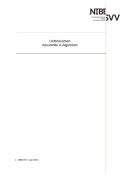 Oefenexamen Assurantie A-Algemeen - NIBE-SVV