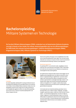 "Bacheloropleiding Militaire Systemen en Technologie" PDF document