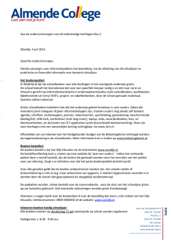 Informatiebrief boeken-kosten klas 2 2014-2015