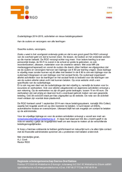 Informatie ouderbijdrage