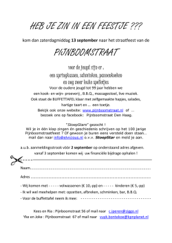 HEB JE ZIN IN EEN FEESTJE ??? PIJNBOOMSTRAAT