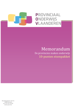onze tien eisen - Provinciaal Onderwijs Vlaanderen