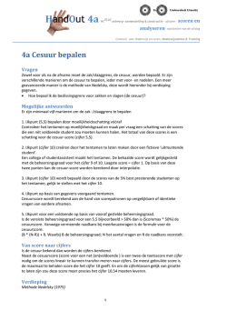 Handout 4a Cesuur bepalen