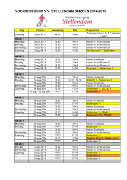 VOORBEREIDING V.V. STELLENDAM SEIZOEN 2014-2015