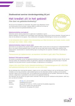 Het krediet zit in het gebied!