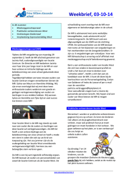 In dit nummer &bull; Medezeggenschapsraad &bull; Praktische