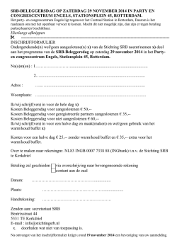 Inschrijfformulier Beleggersdag SRB