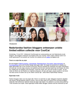 Modemerk CoolCat gaat een samenwerking aan met Nederlandse