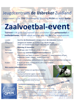 Jeugdcentrum De IJsbreker Zuidland- Zaalvoetbal