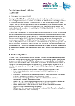informatie over de functie Expert Coach stichting leerKRACHT