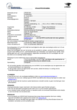 Vraagprogramma 2014 - Brabantse Ruiterdagen
