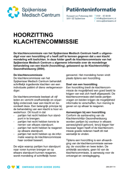 hoorzitting klachtencommissie - Spijkenisse Medisch Centrum