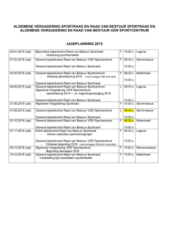 Jaarplanning 2015 - Sportraad Knokke