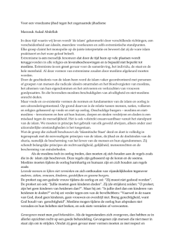 Voor een vreedzame jihad tegen het zogenaamde jihadisme