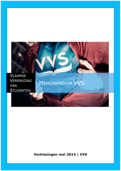 Memorandum VVS 2014 - Vlaamse Vereniging van Studenten