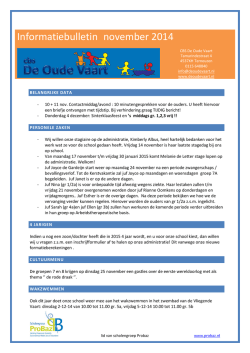 Informatiebulletin november 2014