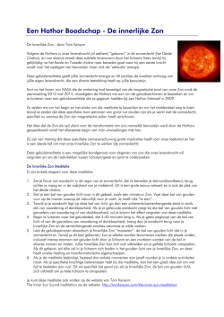 Een Hathor Boodschap - De innerlijke Zon