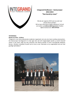 Integrand Eindhoven &ndash; bestuursjaar 2014