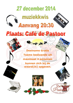 Muziekkwis poster - Cafe De Pastoor