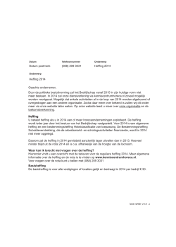 Heffingsbrief 2014 - Bedrijfschap Horeca en Catering