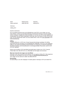 Heffingsbrief 2014 - Bedrijfschap Horeca en Catering