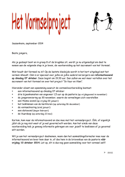 Informatiepakket Vormsel 2014-2015