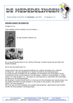 Meded 34-28 - Basisschool De Vosseschans