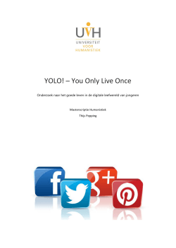 YOLO! – You Only Live Once - UvH Repository
