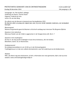 28-12-2014: nieuwsbrief - Ontmoetingskerk Gorredijk