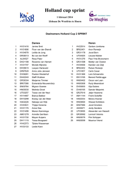 Holland cup sprint
