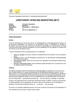 JOBSTUDENT AFDELING MARKETING (M/V)