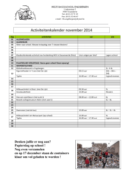 Activiteitenkalender november 2014
