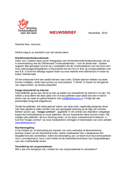 Graag vragen wij u ook aandacht voor het volgende: