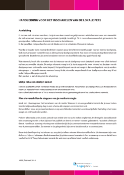 Handleiding voor Het inscHakelen van de lokale pers