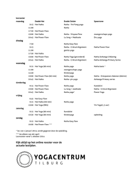 lesrooster vanaf 1 oktober 2014
